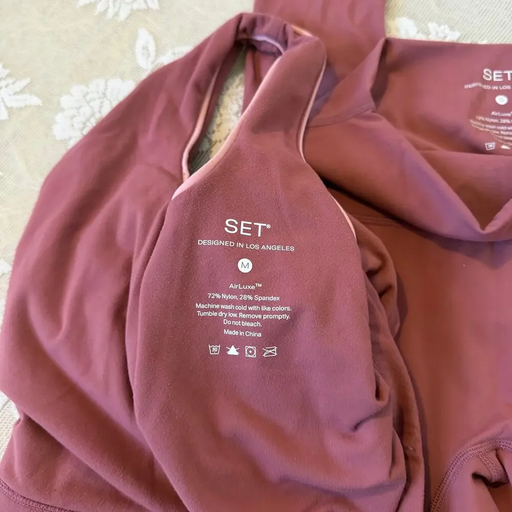 SET Active AirLuxe Matching Workout Set Mauve S/M